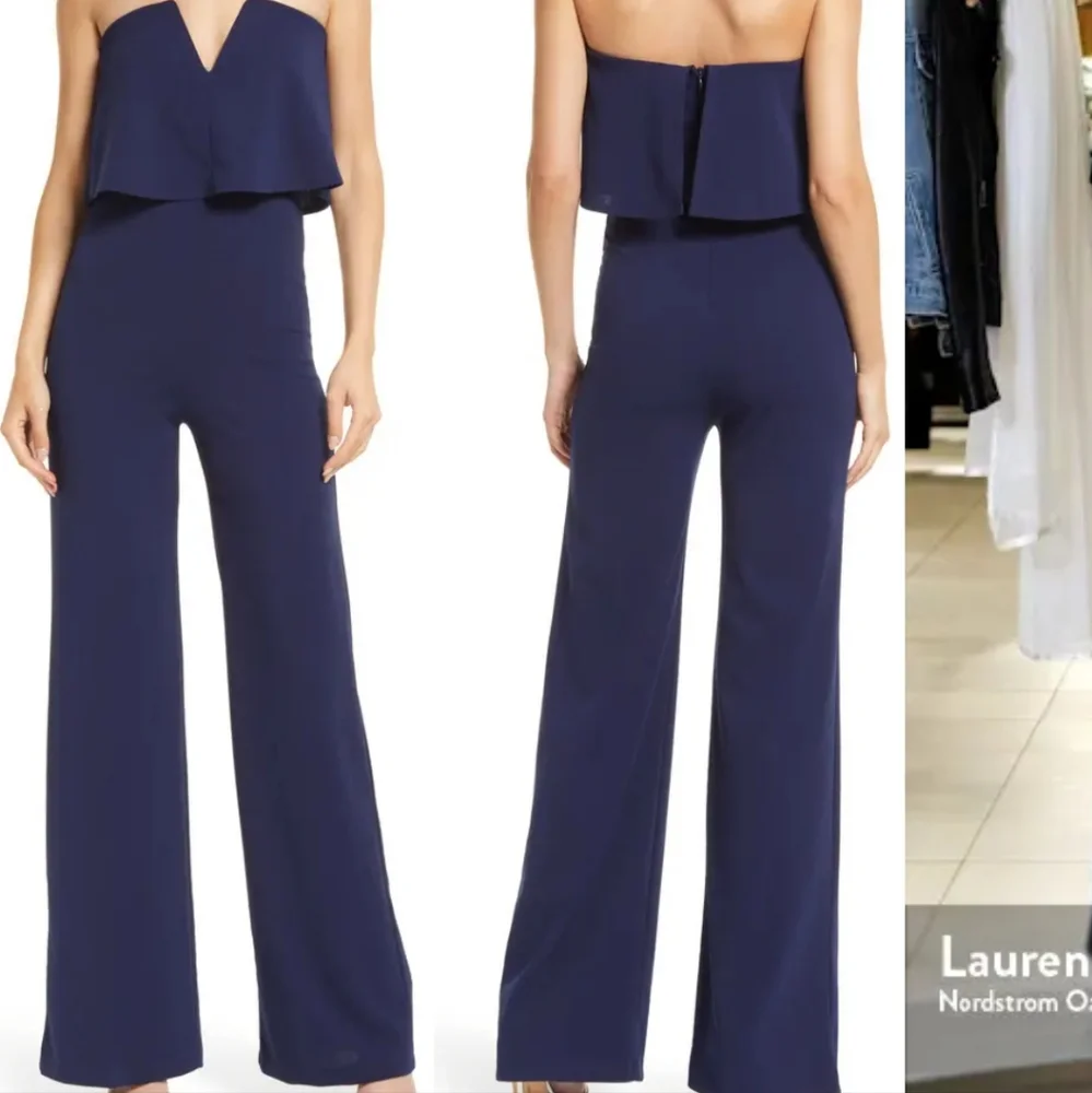 ❤️ LULUS POWER OF LOVE STRAPLESS WIDE LEG JUMPSUIT, BLACK, MEDIUM - Picture 5 of 15